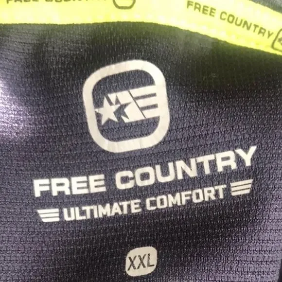 Men’s Free Country Blue Polo Shirt Size XXL Ultimate Comfort Very Soft Material - Picture 4 of 4